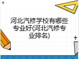 河北汽修学校有哪些专业好(河北汽修专业排名)