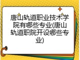 唐山轨道职业技术学院有哪些专业(唐山轨道职院开设哪些专业)