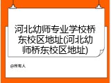 河北幼师专业学校桥东校区地址(河北幼师桥东校区地址)
