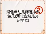 河北省幼儿师范排名第几(河北省幼儿师范排名)