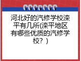 河北好的汽修学校滦平有几所(滦平地区有哪些优质的汽修学校？)