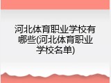 河北体育职业学校有哪些(河北体育职业学校名单)