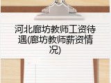 河北廊坊教师工资待遇(廊坊教师薪资情况)