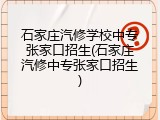 石家庄汽修学校中专张家口招生(石家庄汽修中专张家口招生)