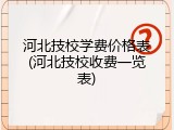 河北技校学费价格表(河北技校收费一览表)