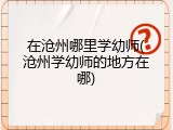 在沧州哪里学幼师(沧州学幼师的地方在哪)