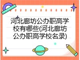 河北廊坊公办职高学校有哪些(河北廊坊公办职高学校名录)