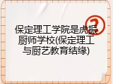 保定理工学院是虎振厨师学校(保定理工与厨艺教育结缘)