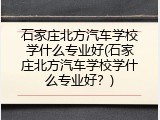 石家庄北方汽车学校学什么专业好(石家庄北方汽车学校学什么专业好？)