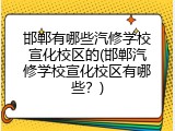 邯郸有哪些汽修学校宣化校区的(邯郸汽修学校宣化校区有哪些？)