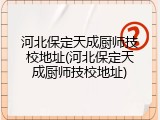 河北保定天成厨师技校地址(河北保定天成厨师技校地址)