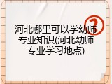 河北哪里可以学幼师专业知识(河北幼师专业学习地点)