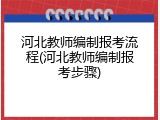 河北教师编制报考流程(河北教师编制报考步骤)