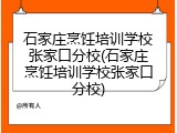 石家庄烹饪培训学校张家口分校(石家庄烹饪培训学校张家口分校)