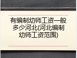 有编制幼师工资一般多少河北(河北编制幼师工资范围)