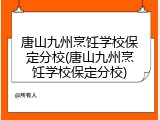 唐山九州烹饪学校保定分校(唐山九州烹饪学校保定分校)