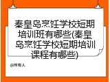 秦皇岛烹饪学校短期培训班有哪些(秦皇岛烹饪学校短期培训课程有哪些)