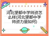河北望都中学师资怎么样(河北望都中学师资力量如何)
