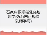 石家庄正规催乳师培训学校(石市正规催乳师学府)