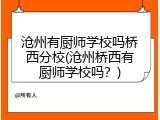沧州有厨师学校吗桥西分校(沧州桥西有厨师学校吗？)