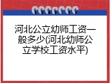 河北公立幼师工资一般多少(河北幼师公立学校工资水平)