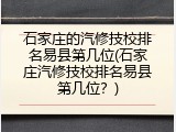 石家庄的汽修技校排名易县第几位(石家庄汽修技校排名易县第几位？)