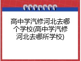 高中学汽修河北去哪个学校(高中学汽修河北去哪所学校)