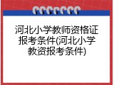 河北小学教师资格证报考条件(河北小学教资报考条件)