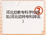 河北幼教专科学校排名(河北幼师专科排名)