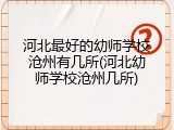 河北最好的幼师学校沧州有几所(河北幼师学校沧州几所)