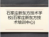 石家庄新东方技术学校(石家庄新东方技术培训中心)