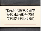 邢台市汽修学校顺平校区地址(邢台汽修学校顺平校区地址)