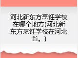 河北新东方烹饪学校在哪个地方(河北新东方烹饪学校在河北省。)