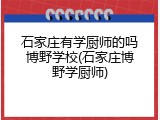 石家庄有学厨师的吗博野学校(石家庄博野学厨师)