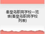 秦皇岛职高学校一览表(秦皇岛职高学校列表)