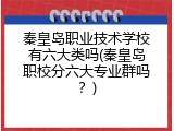 秦皇岛职业技术学校有六大类吗(秦皇岛职校分六大专业群吗？)
