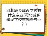 河北城乡建设学校有什么专业(河北城乡建设学校有哪些专业？)