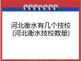 河北衡水有几个技校(河北衡水技校数量)