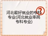 河北最好就业的专科专业(河北就业率高专科专业)