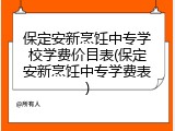 保定安新烹饪中专学校学费价目表(保定安新烹饪中专学费表)