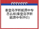 秦皇岛学新能源中专怎么样(秦皇岛学新能源中专评价)