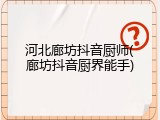 河北廊坊抖音厨师(廊坊抖音厨界能手)