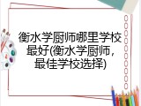衡水学厨师哪里学校最好(衡水学厨师，最佳学校选择)