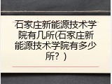 石家庄新能源技术学院有几所(石家庄新能源技术学院有多少所？)