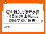 唐山新东方厨师学费价目表(唐山新东方厨师学费价目表)