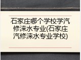 石家庄哪个学校学汽修涞水专业(石家庄汽修涞水专业学校)