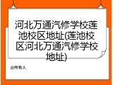 河北万通汽修学校莲池校区地址(莲池校区河北万通汽修学校地址)