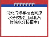 河北汽修学校官网涞水分校招生(河北汽修涞水分校招生)