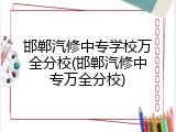 邯郸汽修中专学校万全分校(邯郸汽修中专万全分校)