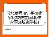 河北厨师培训学校哪家比较便宜(河北便宜厨师培训学校)